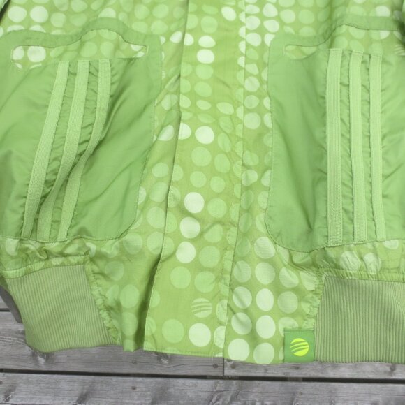 Adidas Summer Green Polka Dot Polyester Windbreaker Athletic Jacket - Sz Medium - Picture 10 of 13